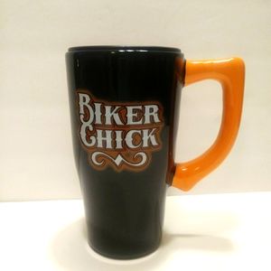 Biker Chick ceramic travel mug